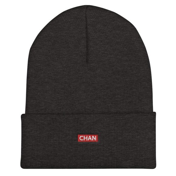 PokeGang Unisex Gray 100% Acrylic Comfortable Fit Form-Fitting Chan Beanie Hat - Picture 1 of 1